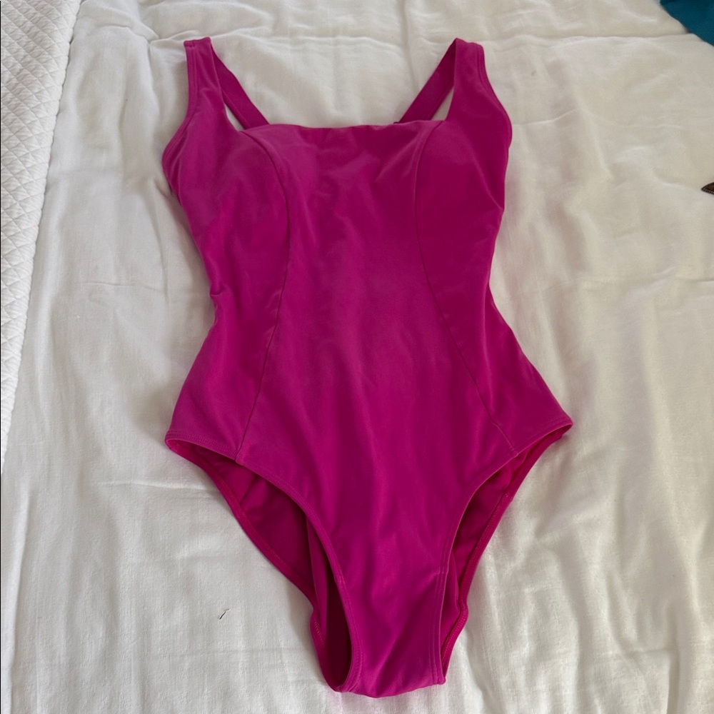 TA3 swimwear pink squarey swimsuit medium long